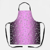 ピンクのライトエプロンの上の雪と輝き エプロン (正面)