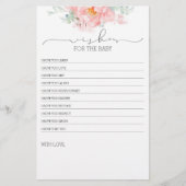 ピンクのライトソフトフラワーベビーシャワーゲーム (正面)