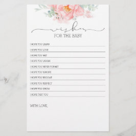 ピンクのライトソフトフラワーベビーシャワーゲーム