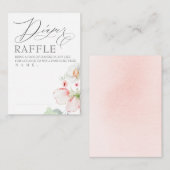 ピンクのライトフラワーおむつエレガントラッフルチケット エンクロージャーカード (正面/裏面)