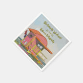 ピンクのライフガードの雰囲気 ハッチェロレッテウィークエンド スタンダードカクテルナプキン (角)