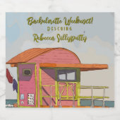 ピンクのライフガードの雰囲気 ハッチェロレッテウィークエンド スパークリングワインラベル (シングルラベル)