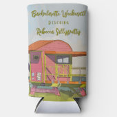 ピンクのライフガード バイブス ブライズウィークエンド スリム缶クーラー (正面)