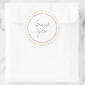 ピンクのライムフリルScalloped Thank You Labelシール ラウンドシール (バッグ)