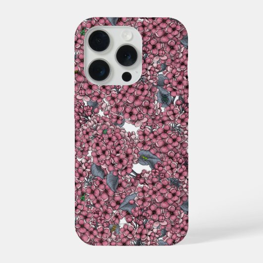 ピンクのライラックの庭 iPhoneケース (裏面)