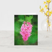 ピンクのライラックの水彩画の白いカード カード (黄色い花)