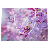 ピンクのライラックの花 ラージペーパーバッグ (裏面)