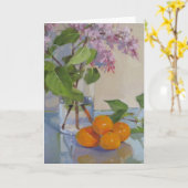 ピンクのライラック カード (黄色い花)