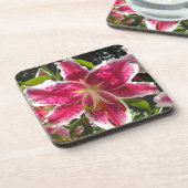 ピンクのライリピンクの熱帯花ピンクのフローラ コースター (左側)