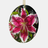 ピンクのライリピンクの熱帯花ピンクのフローラ セラミックオーナメント (右)