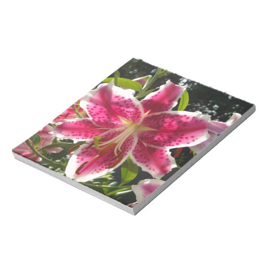 ピンクのライリピンクの熱帯花ピンクのフローラ ノートパッド (回転)