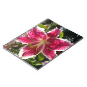 ピンクのライリピンクの熱帯花ピンクのフローラ ノートブック (左側)