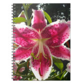 ピンクのライリピンクの熱帯花ピンクのフローラ ノートブック (正面)