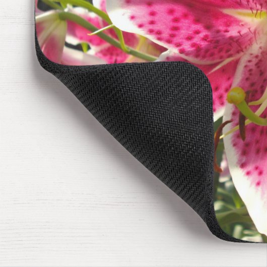 ピンクのライリピンクの熱帯花ピンクのフローラ マウスパッド (コーナー)