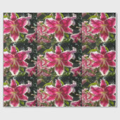 ピンクのライリピンクの熱帯花ピンクのフローラ ラッピングペーパー (フラット)