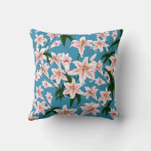 ピンクのライリーの花柄 クッション (裏面)
