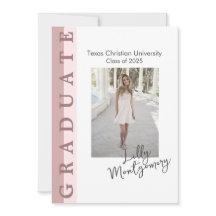 ピンクのライン写真 卒業おめでとうカード