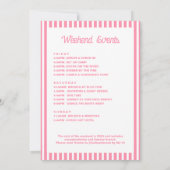 ピンクのラストスプラッシュプール ブライズメイドパーティー 招待状 (裏面)