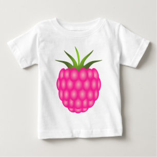 ピンクのラズベリーかちょうど果実 ベビーTシャツ