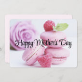 ピンクのラズベリーのマカロン　母の日 シーズンカード (正面/裏面)
