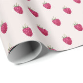 ピンクのラズベリーの水の色パターン ラッピングペーパー (ロールコーナー)