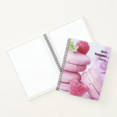 ピンクのラズベリーマカロンフランスのペストリー写真 ノートブック (内部)