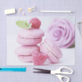 ピンクのラズベリーマカロンフランスのペストリー写真 薄葉紙 (クラフト)