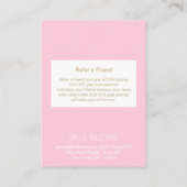 ピンクのラッシュエクステンション女の子アフターケア紹介 紹介カード (裏面)