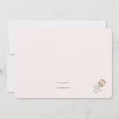 ピンクのラッセル音の写真のベビーシャワーの招待状 招待状 (裏面)