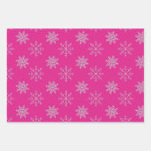 ピンクのラッピング紙シートセットの雪 ラッピングペーパーシート (正面)