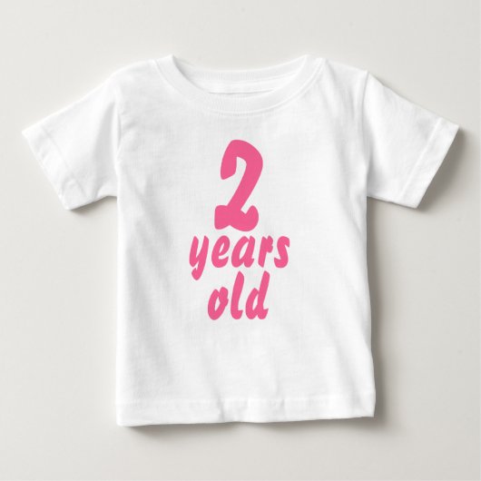 ピンクのラッフルかわいい女の子2歳ラッフルティー ベビーTシャツ (正面)