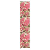 ピンクのラッフルカラジ葉ウムフローラ ショートテーブルランナー (正面)