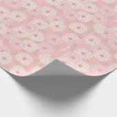 ピンクのラッフルフラワーラッピング紙 ラッピングペーパー (角)