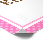 ピンクのラディバグパーソナライズされたドット名ウォールアート ポスター (角)