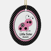 ピンクのラディバグ小さな姉妹クリスマスオーナメント セラミックオーナメント (右)