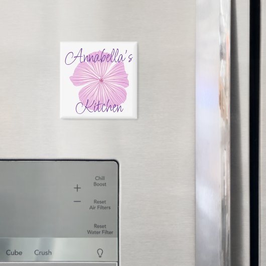 ピンクのラバテラの花 マグネット (インサイチュ (冷蔵庫))