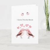 ピンクのラブバードとてんとう虫 カード (正面)