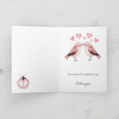 ピンクのラブバードとてんとう虫 カード (内部)