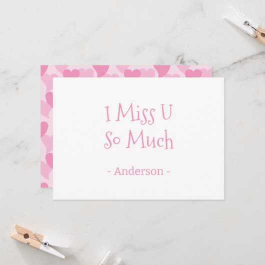 ピンクのラブリーなハートのシームレスパターン カード (正面/裏面インサイチュ)