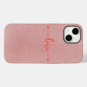 ピンクのラブ iPhone 14 カー Case-Mate iPhoneケース (裏面 (横))