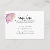 *~*ピンクのラベエレガントンダーの水彩牡丹の花 名刺 (裏面)