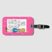 ピンクのラベルが付いているバッグはあなたのではないです ラゲッジタグ (正面横)