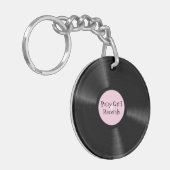 ピンクのラベルレコード キーホルダー (正面左)