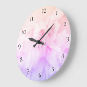 ピンクのラベンダーが付いている*~*のシャクヤクの花の写真 ラージ壁時計 (傾斜)