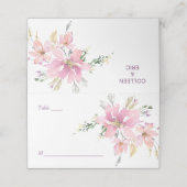 ピンクのラベンダーウォーターカラー結婚フローラ プレイスカード (外部開封)
