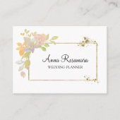 *~*ピンクのラベンダーエレガントウオーターカラー金ゴールド花 名刺 (正面)