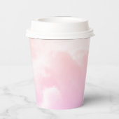 ピンクのラベンダーバタフライベビーシャワー 紙コップ (裏面)