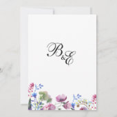 ピンクのラベンダーパープルワイルドフラワー夏ありがとう 招待状 (裏面)