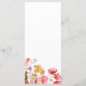 ピンクのラベンダーパープル結婚ワイルドフラワーのメニュー プログラム (裏面)