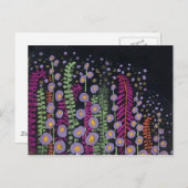 ピンクのラベ素晴らしンフランスのヴィンテージ壁紙 ポストカード (正面/裏面)